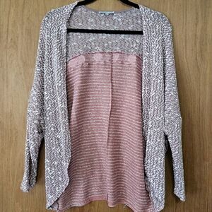 Women's Pink and Cream Cardigan